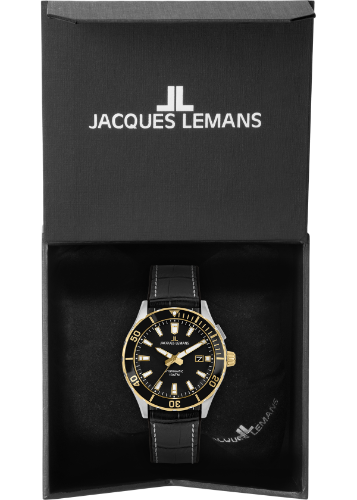 Jacques Lemans Jacques Lemans Hybromatic 1-2131C, hybromatic австрия мужские часы на браслете кожаный боковой вид
