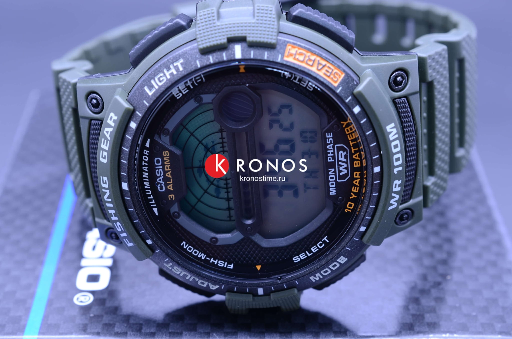 Casio WS-1200H-3AVEF мужские часы застежка крупным планом