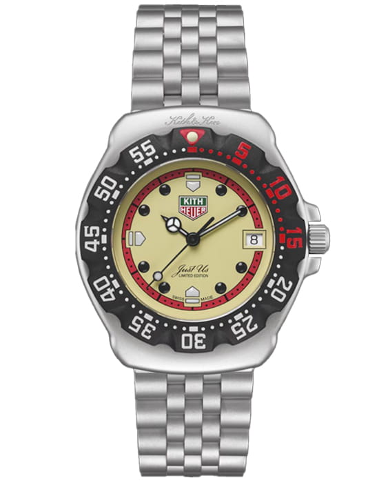 TAG Heuer TAG Heuer Formula 1 I Kith WA121F.BA0023  WA121F.BA0023 кварцевые мужские часы бежевый циферблат, браслет нержавеющая сталь — вид спереди
