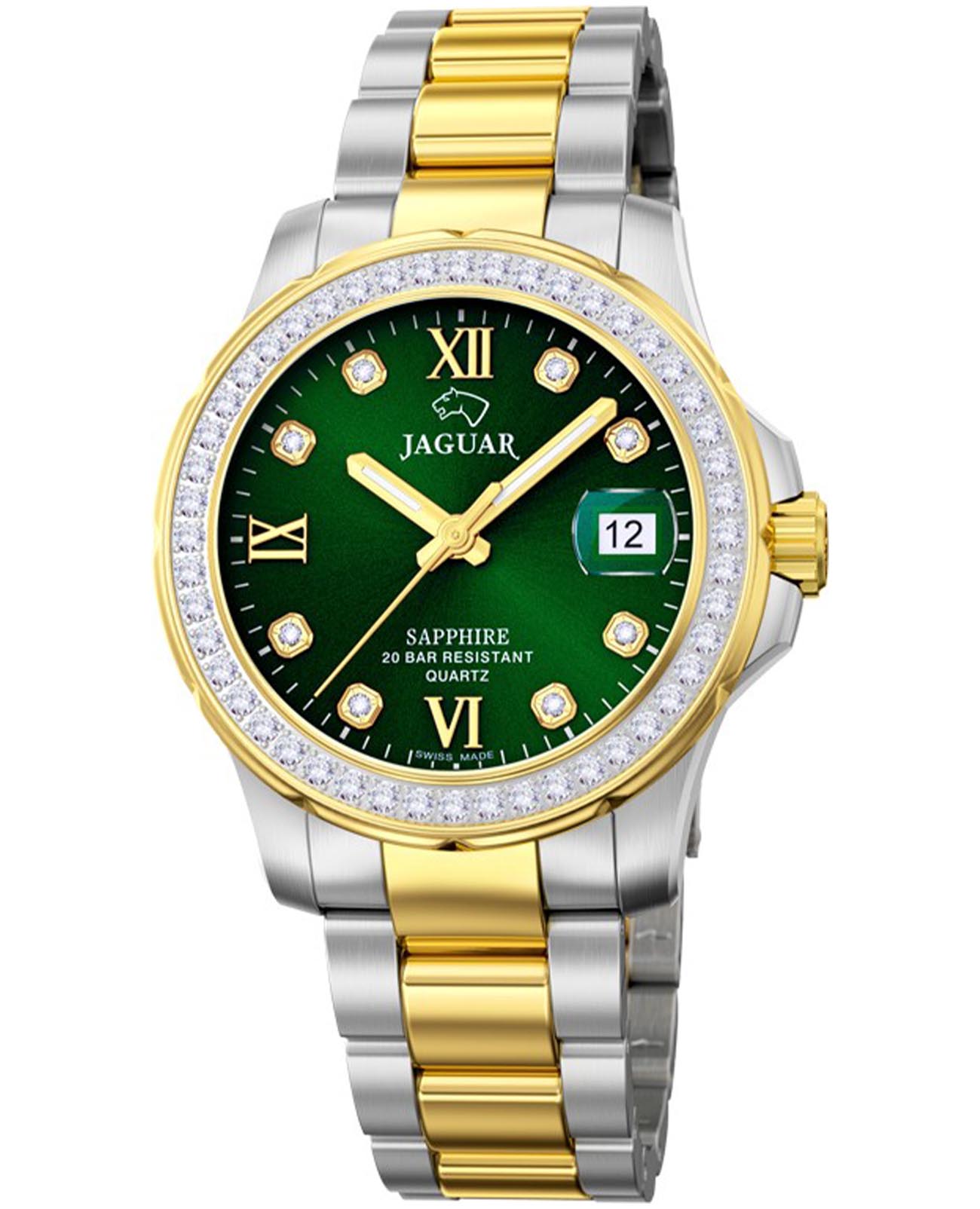 Jaguar Jaguar Woman J893/3  J893/3 кварцевые женские часы синий циферблат, браслет нержавеющая сталь с pvd-покрытием — вид спереди