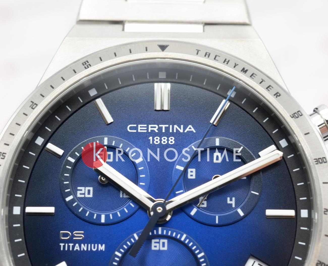 Certina Certina DS-7 Chronograph C043.417.44.041.00, ds 7 швейцария мужские часы на браслете титановый боковой вид