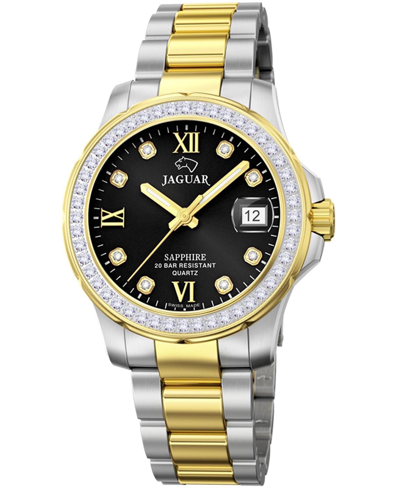 Jaguar Jaguar Woman J893/4  J893/4 кварцевые женские часы черный циферблат, браслет нержавеющая сталь с pvd-покрытием — вид спереди