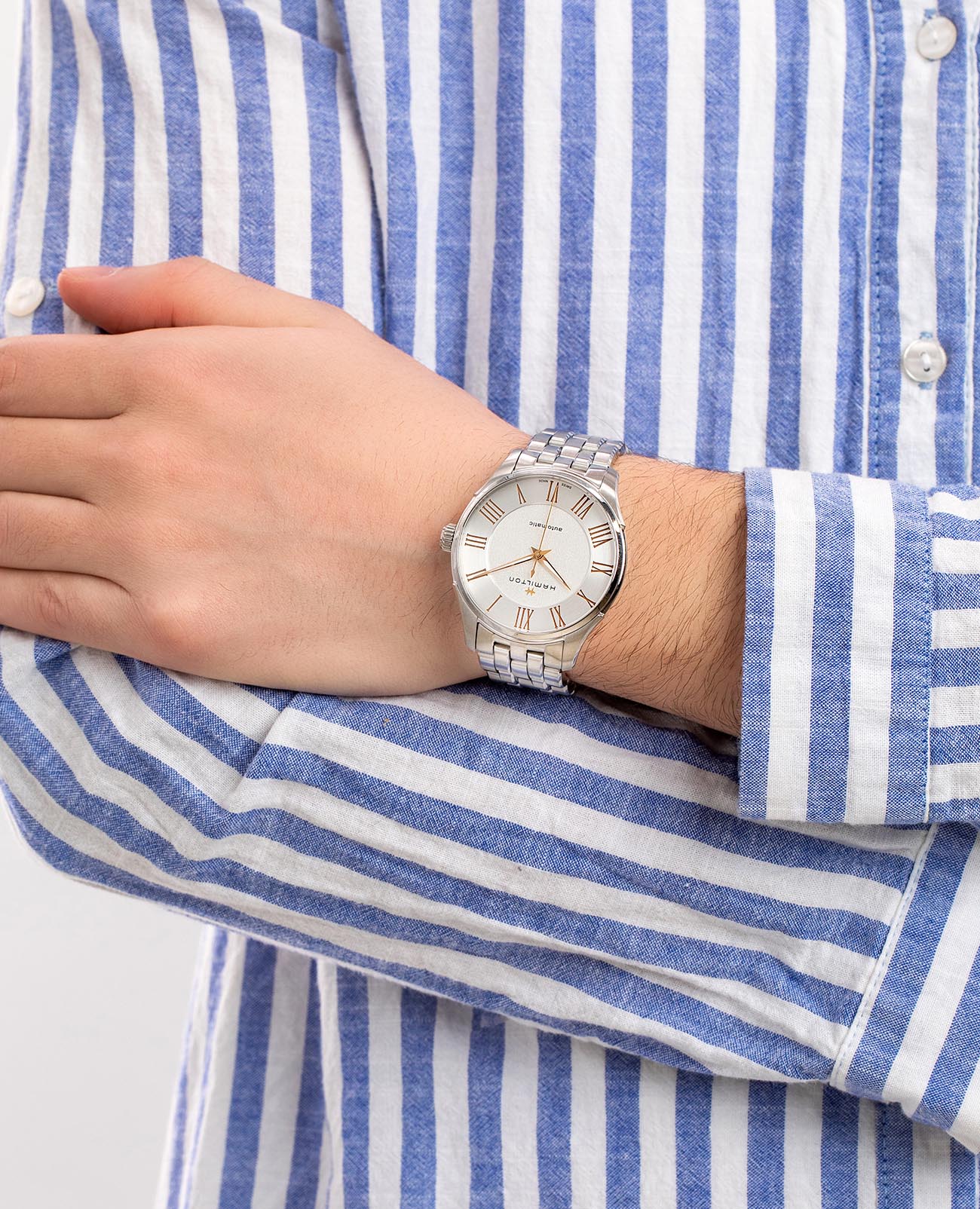 Hamilton Hamilton Jazzmaster Auto H42535150 , наручные мужские часы фото под углом