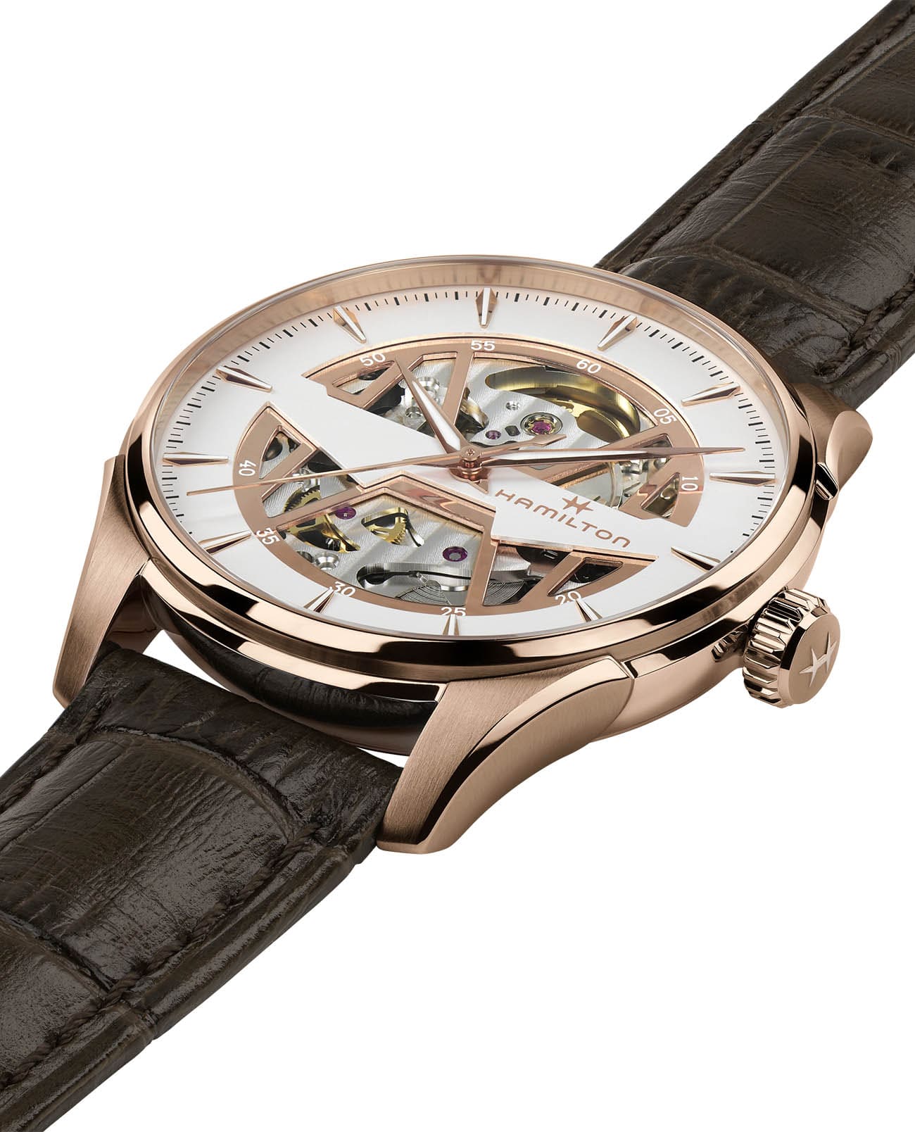 Оригинальные часы Hamilton Hamilton Jazzmaster Skeleton Auto H42505510 механические калибр механизма h-10-s общий вид