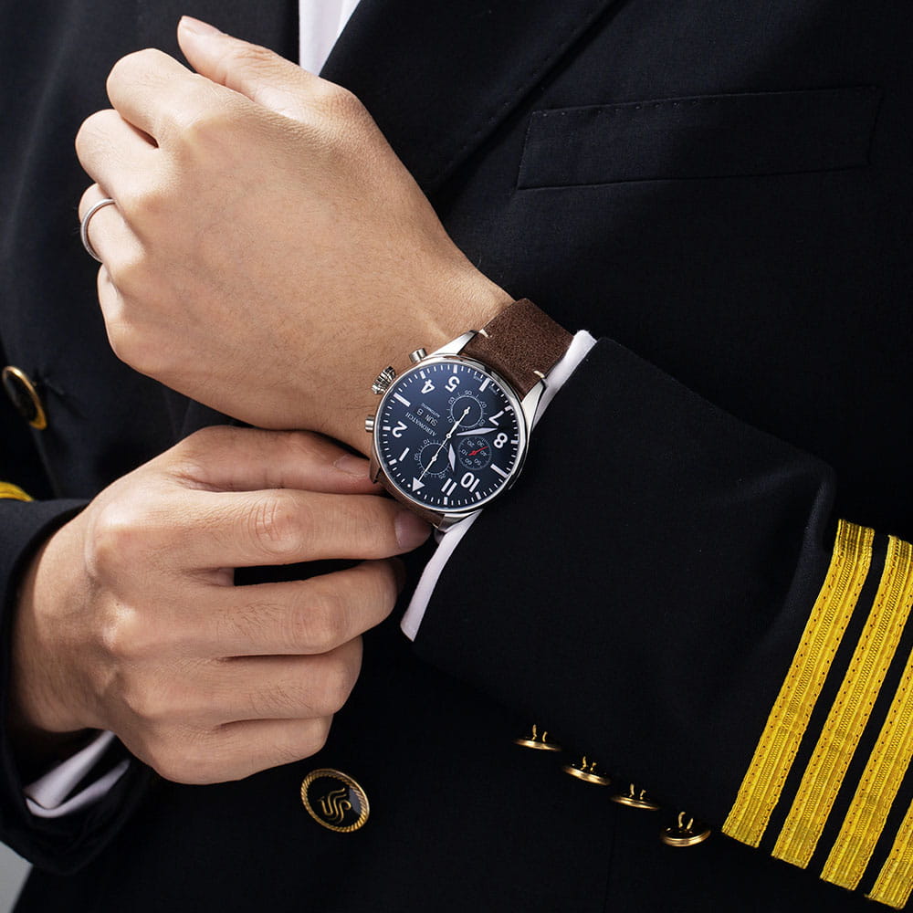 Aerowatch Aerowatch Les Grandes Classiques Pilot 61989 AA05 мужские часы серебристый циферблат на запястье