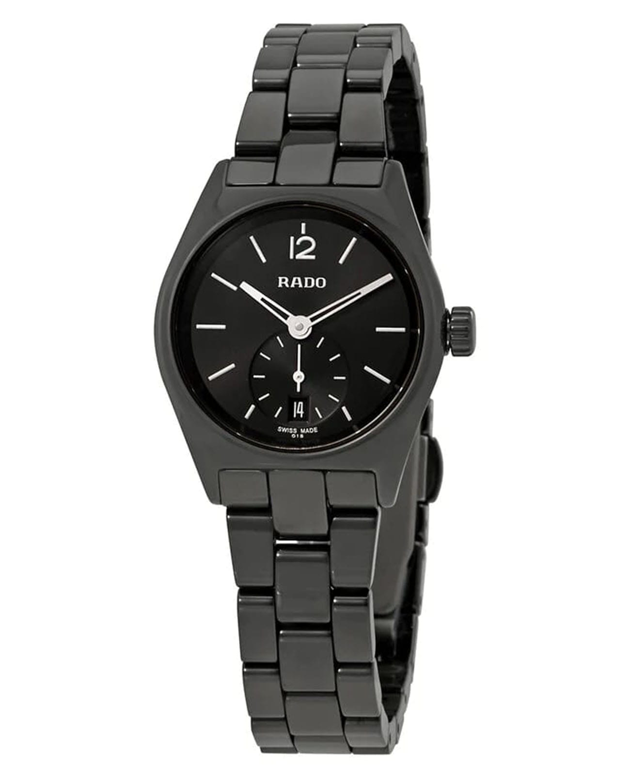Rado Rado Specchio R27084152  R27084152 кварцевые женские часы черный циферблат, браслет титановый — вид спереди