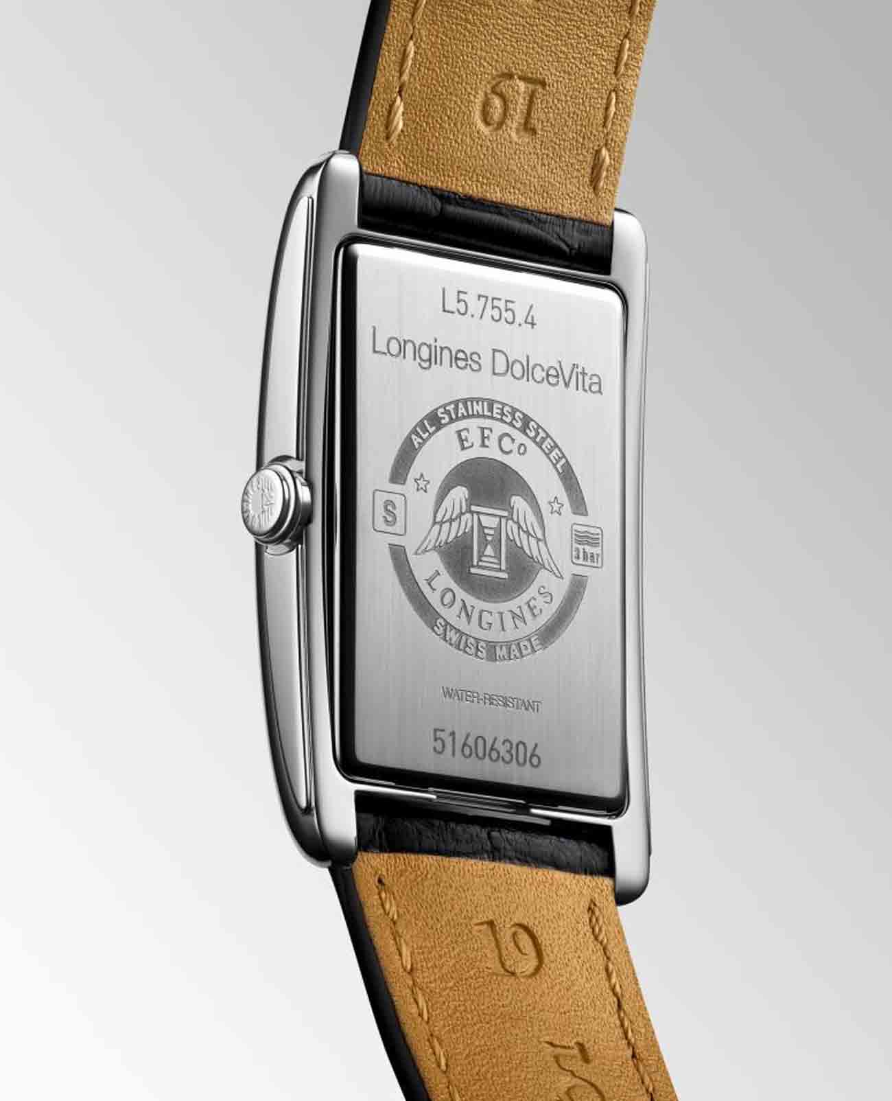 Longines Longines DolceVita L5.755.4.71.0, dolcevita швейцария женские часы на браслете кожаный боковой вид