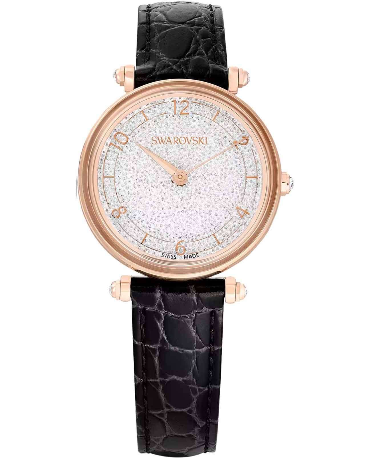 Swarovski Swarovski Crystalline Wonder 5653359  5653359 кварцевые женские часы серебристый циферблат, браслет кожаный — вид спереди