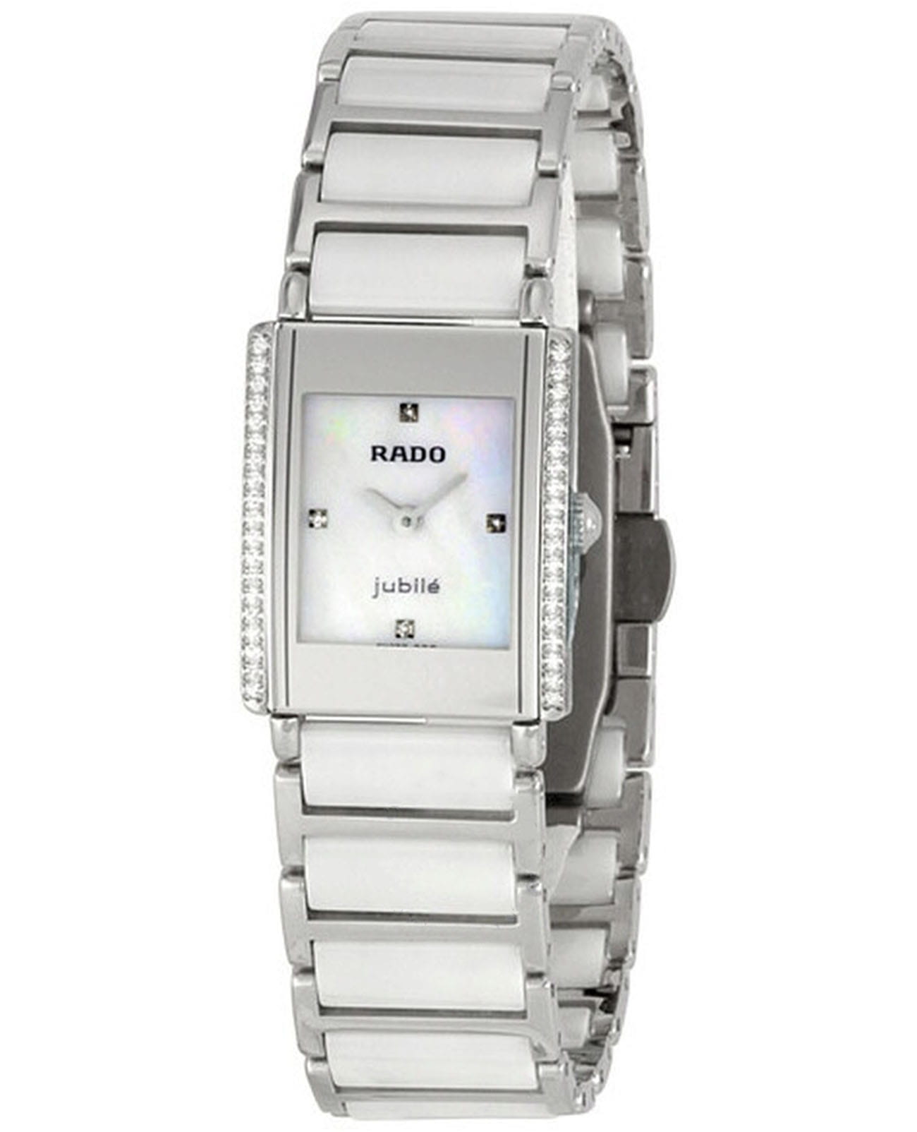 Rado Rado Integral R20430902  R20430902 кварцевые женские часы перламутровый циферблат, браслет сталь + высокотехнологичная керамика — вид спереди