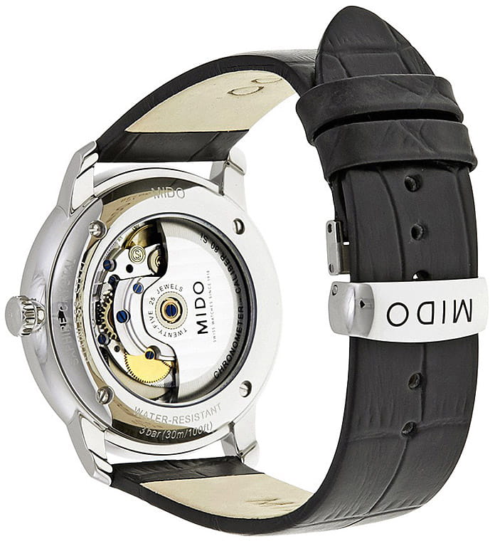 Mido Mido Baroncelli M027.408.16.058.00 механические мужские часы часы крупный план черный циферблата