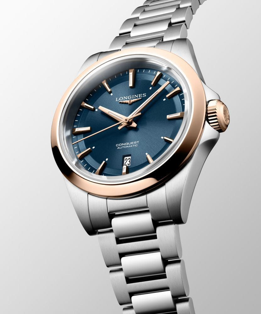 Оригинальные часы Longines Longines Conquest L3.320.5.92.6 механические калибр механизма l592 общий вид