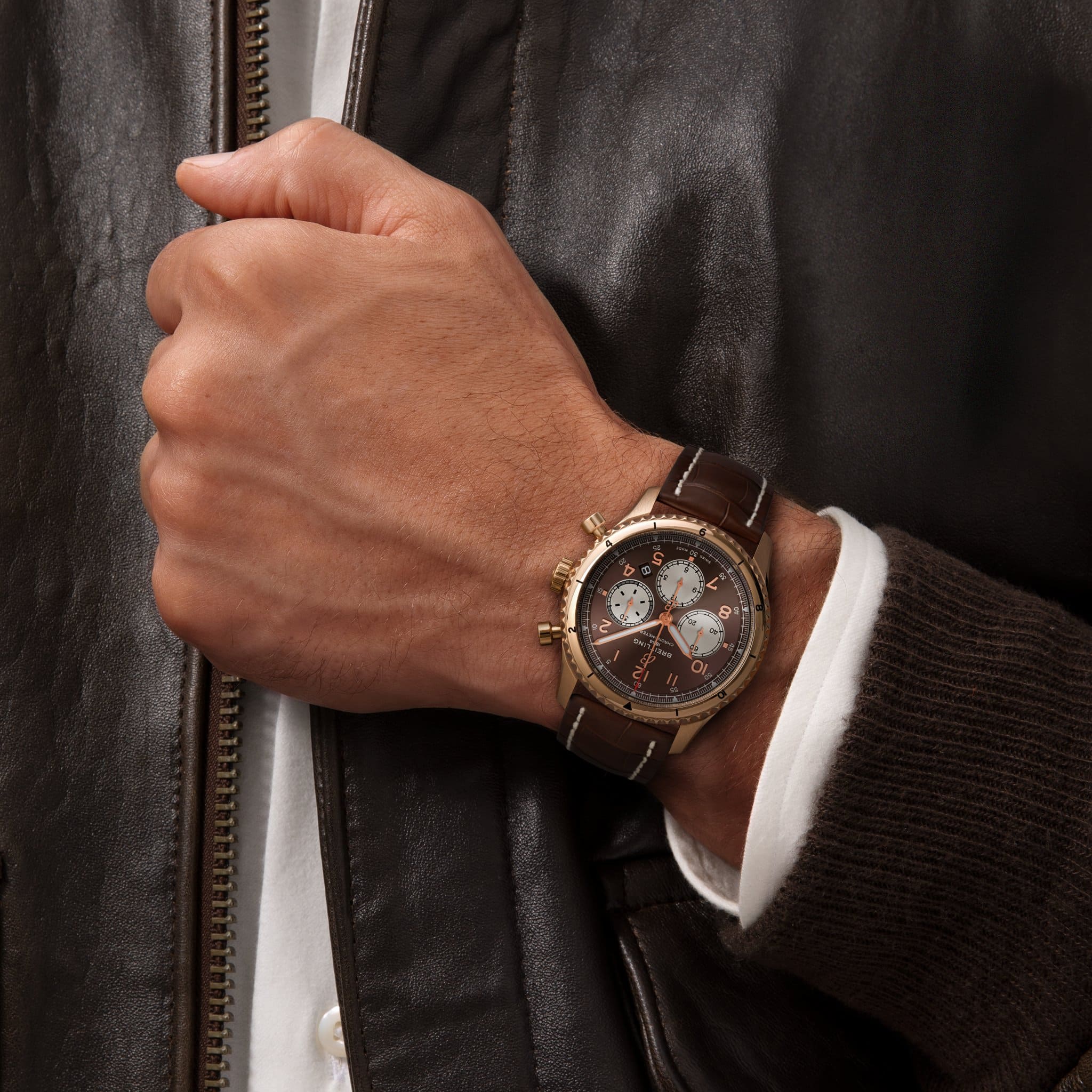 Оригинальные часы Breitling Breitling Aviator 8 B01 Chronograph 43 RB0119131Q1P1 механические калибр механизма мануфактурный механизм breitling caliber b01 общий вид