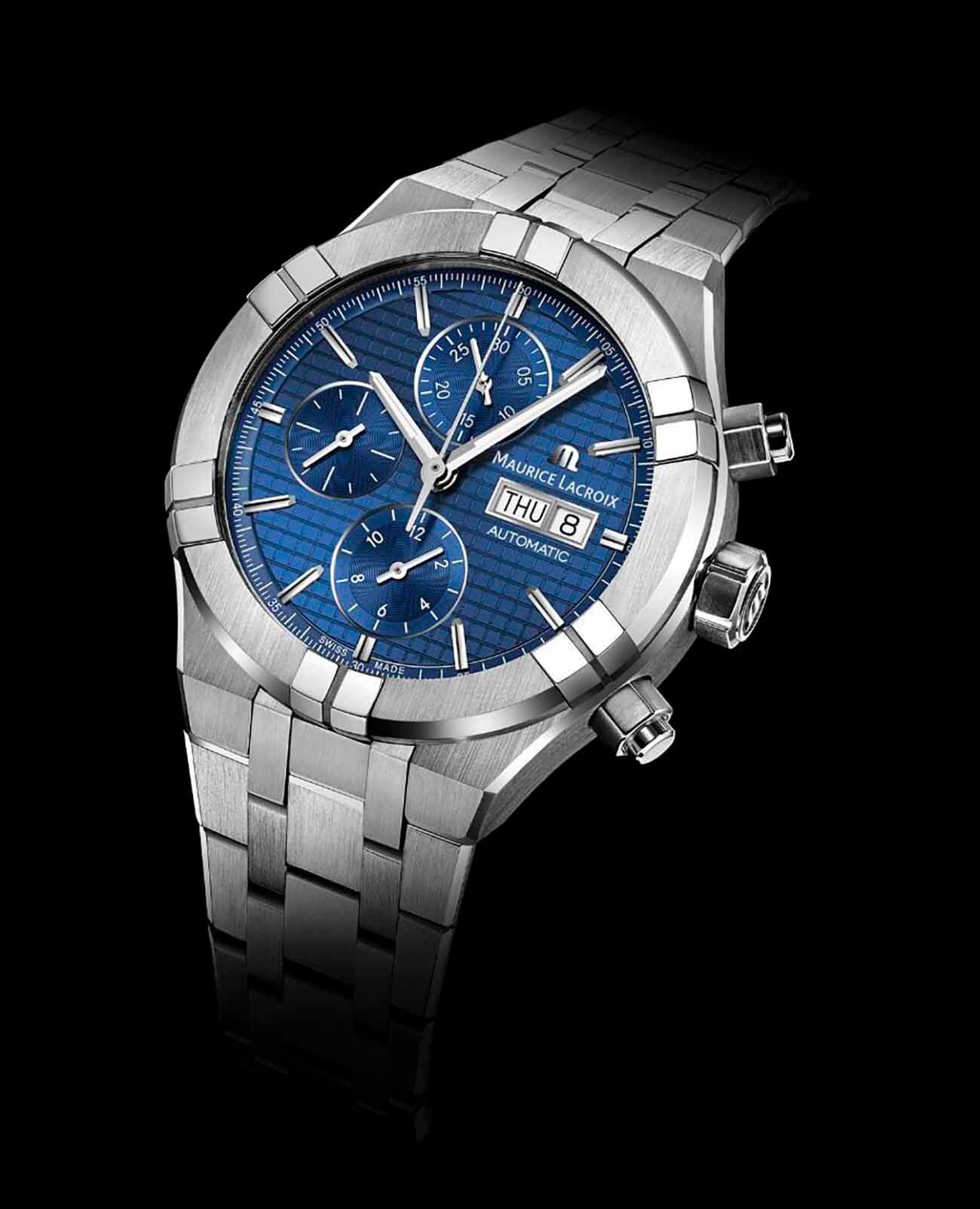 Maurice Lacroix Maurice Lacroix Aikon Automatic Chronograph AI6038-SS002-430-1, aikon швейцария мужские часы на браслете нержавеющая сталь боковой вид