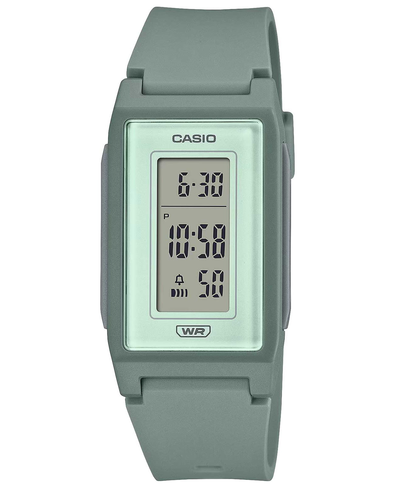 Casio Casio Collection LF-10WH-3  LF-10WH-3 кварцевые женские часы зеленый циферблат, браслет пластик — вид спереди