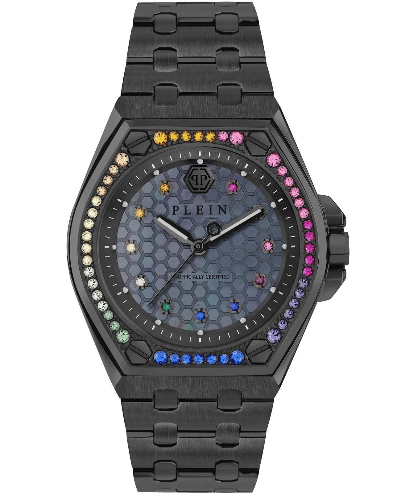 Philipp Plein Philipp Plein Extreme PWJAA1423  PWJAA1423 кварцевые женские часы черный циферблат, браслет нержавеющая сталь с ip-покрытием — вид спереди