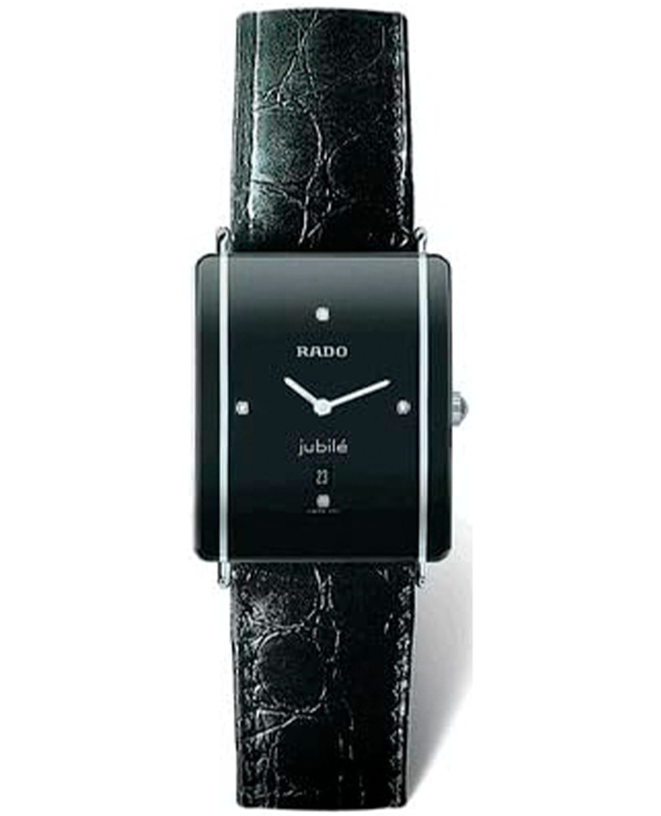 Rado Rado Integral R20484715  R20484715 кварцевые мужские часы черный циферблат, браслет кожаный — вид спереди
