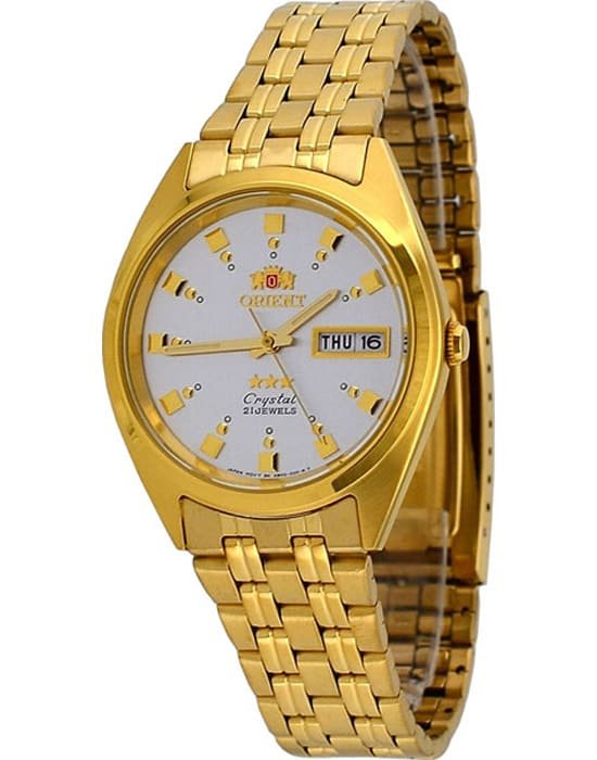 Orient Orient AB00001W (FAB00001W)  FAB00001W механические мужские часы белый циферблат, браслет  — вид спереди