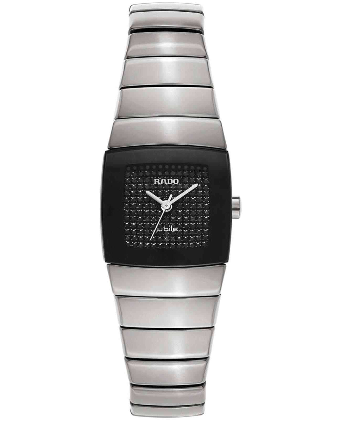 Rado Rado Sintra R13823732  R13823732 кварцевые женские часы черный циферблат, браслет высокотехнологичная плазменная керамика — вид спереди