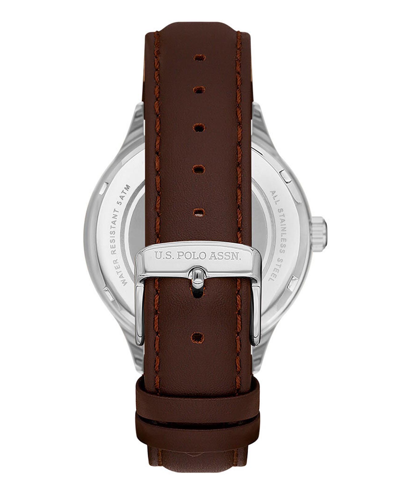 U.S. Polo Assn. U.S. Polo Assn. Fundamental USPA1069-02,  сша мужские часы на браслете кожаный боковой вид