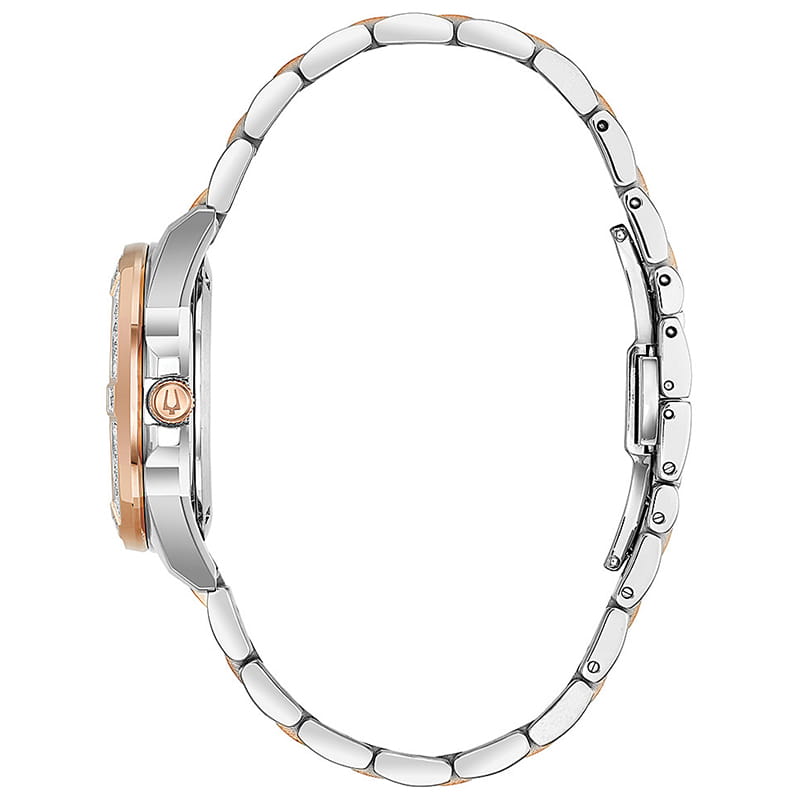 Bulova Bulova Marine Star Ladies 98R234,  сша женские часы на браслете нержавеющая сталь с ip-покрытием боковой вид