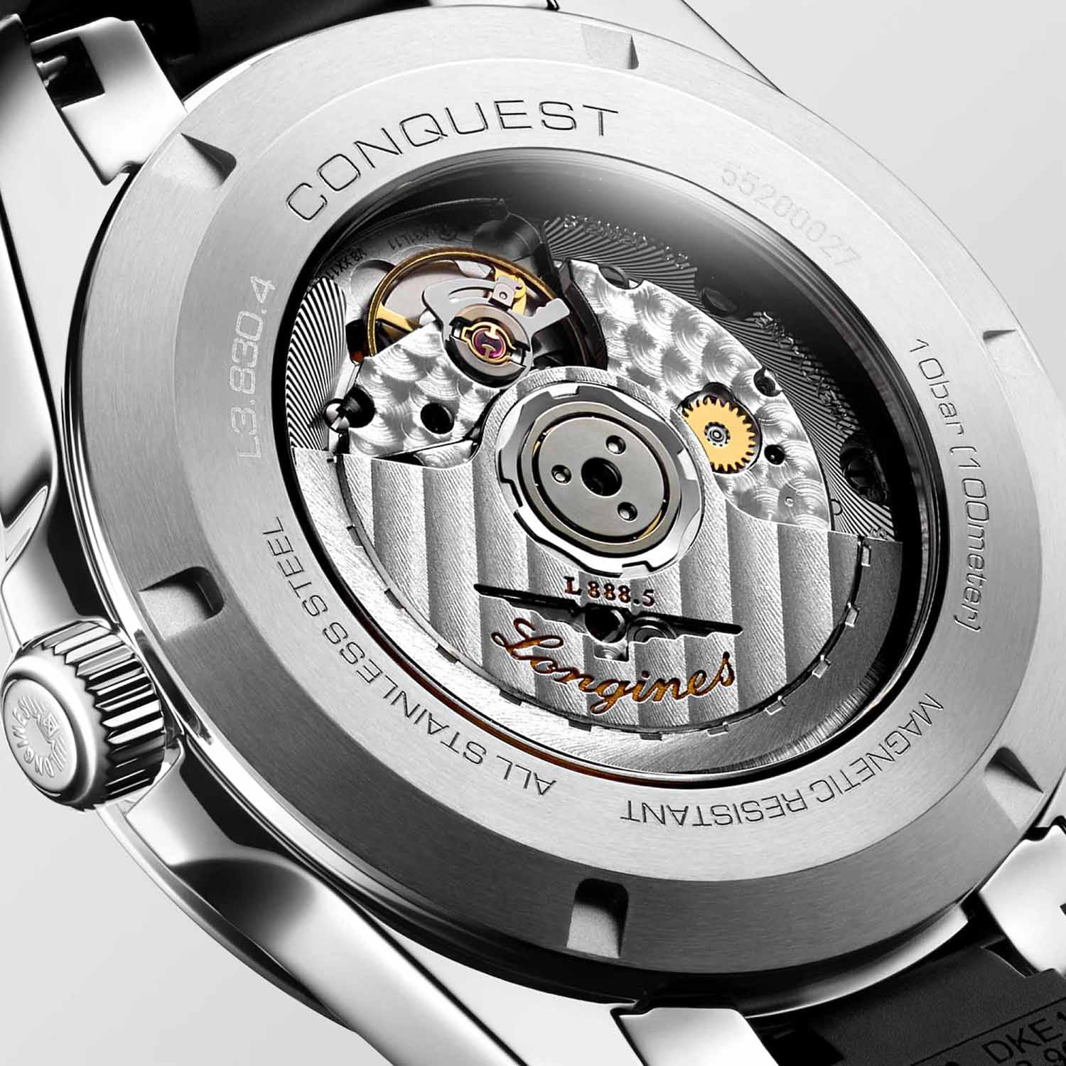 Longines Longines Conquest L3.830.4.52.9, conquest швейцария мужские часы на браслете каучук боковой вид