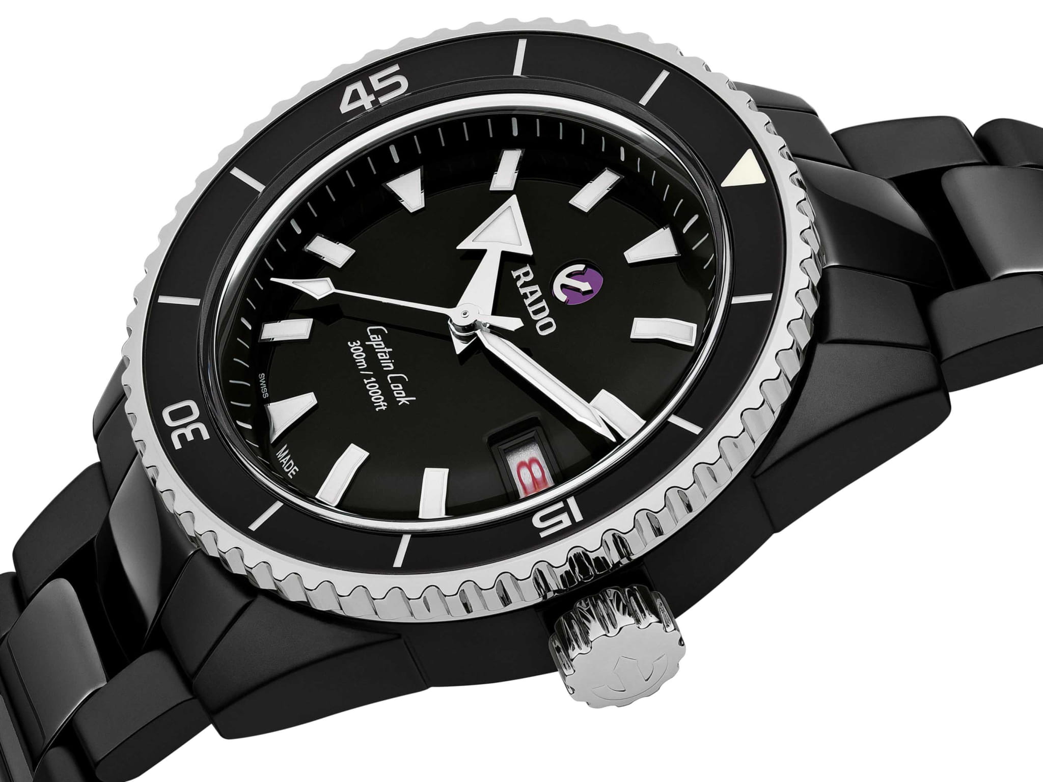 Rado Rado Captain Cook High-Tech Ceramic Diver R32129152 Automatic, наручные мужские часы фото под углом