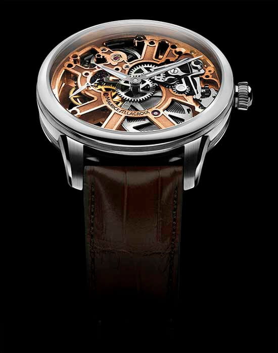 Maurice Lacroix Maurice Lacroix Masterpiece Skeleton MP7228-SS001-001-2, masterpiece швейцария мужские часы на браслете кожаный боковой вид