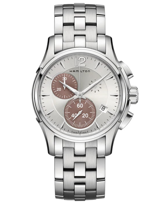 Hamilton Hamilton Jazzmaster Chrono Quartz H32612151  H32612151 кварцевые мужские часы  циферблат, браслет нержавеющая сталь — вид спереди