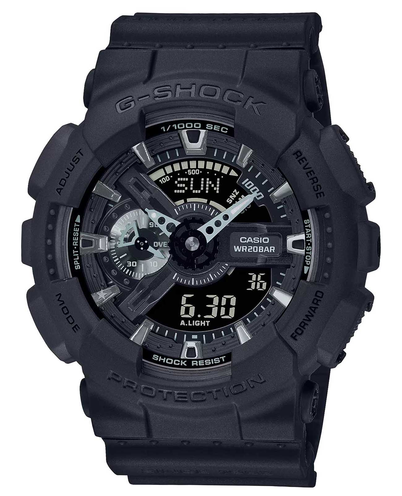 Casio Casio G-Shock GA-114RE-1A лимитированной серии GA-114RE-1A электронные мужские часы  циферблат, браслет пластик — вид спереди