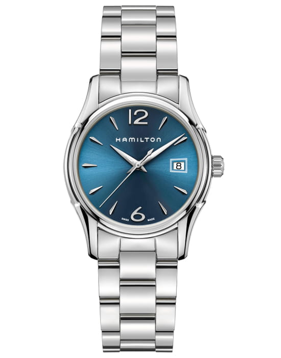 Hamilton Hamilton Jazzmaster Lady Quartz H32351145  H32351145 кварцевые женские часы синий циферблат, браслет нержавеющая сталь — вид спереди