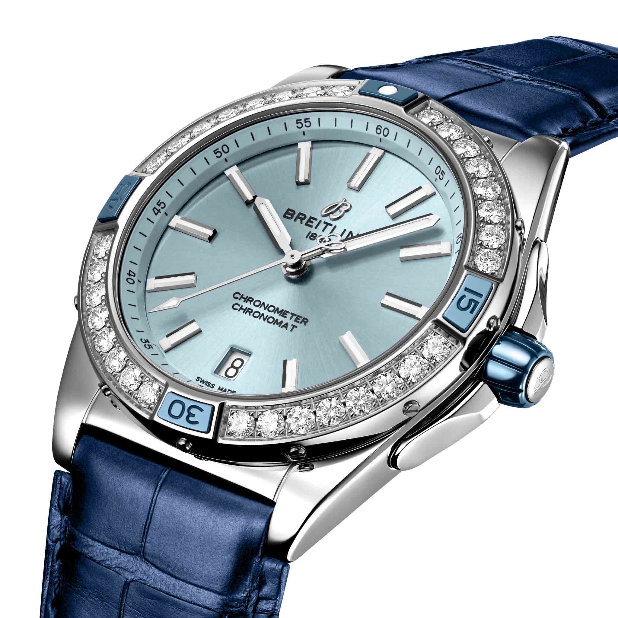 Breitling Breitling Super Chronomat Automatic 38 A17356531C1P1 женские часы голубой циферблат на запястье