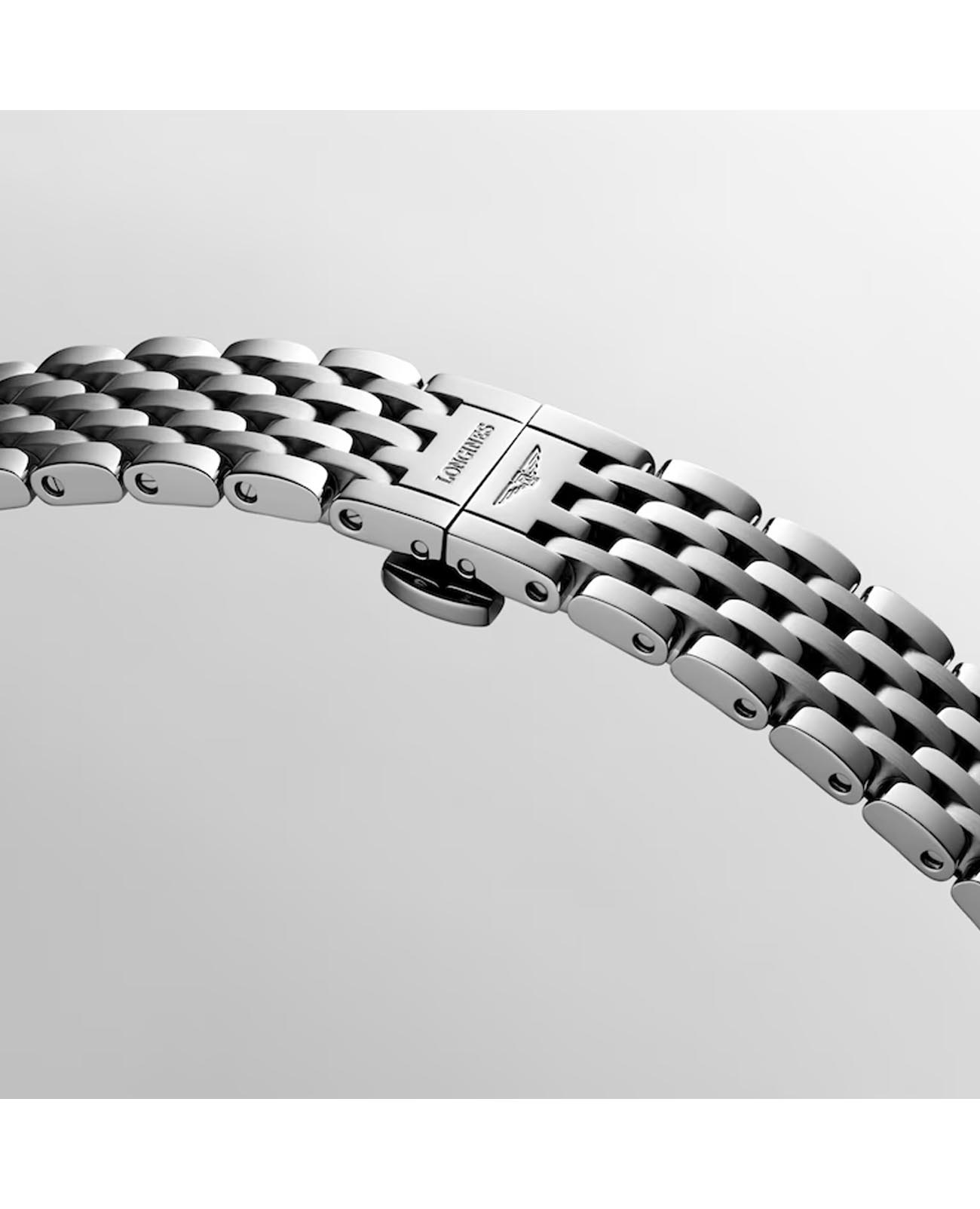 Longines Longines Elegant Collection Moonphase L4.330.4.87.6 кварцевые женские часы часы крупный план белый циферблата