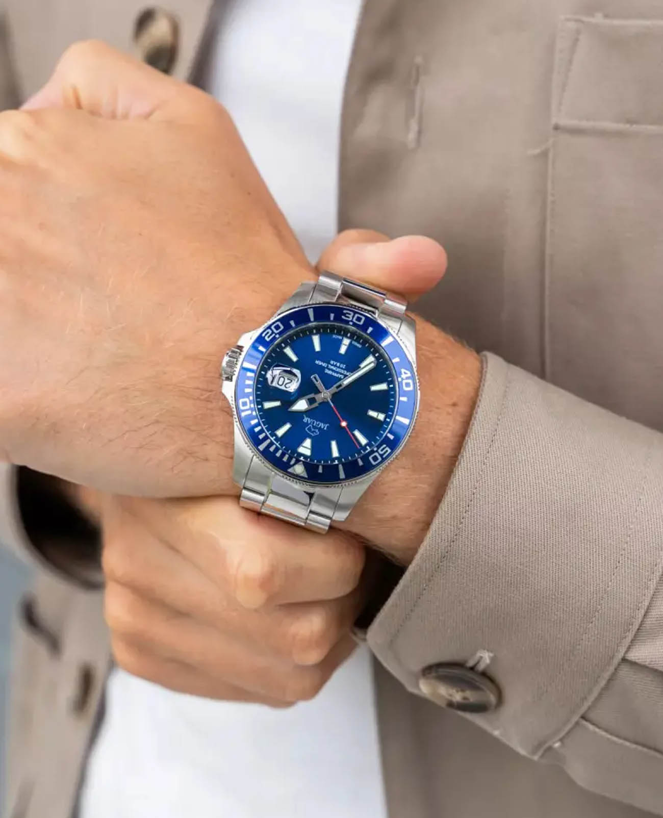 Jaguar Jaguar Executive Diver J860/C,  швейцария мужские часы на браслете нержавеющая сталь боковой вид