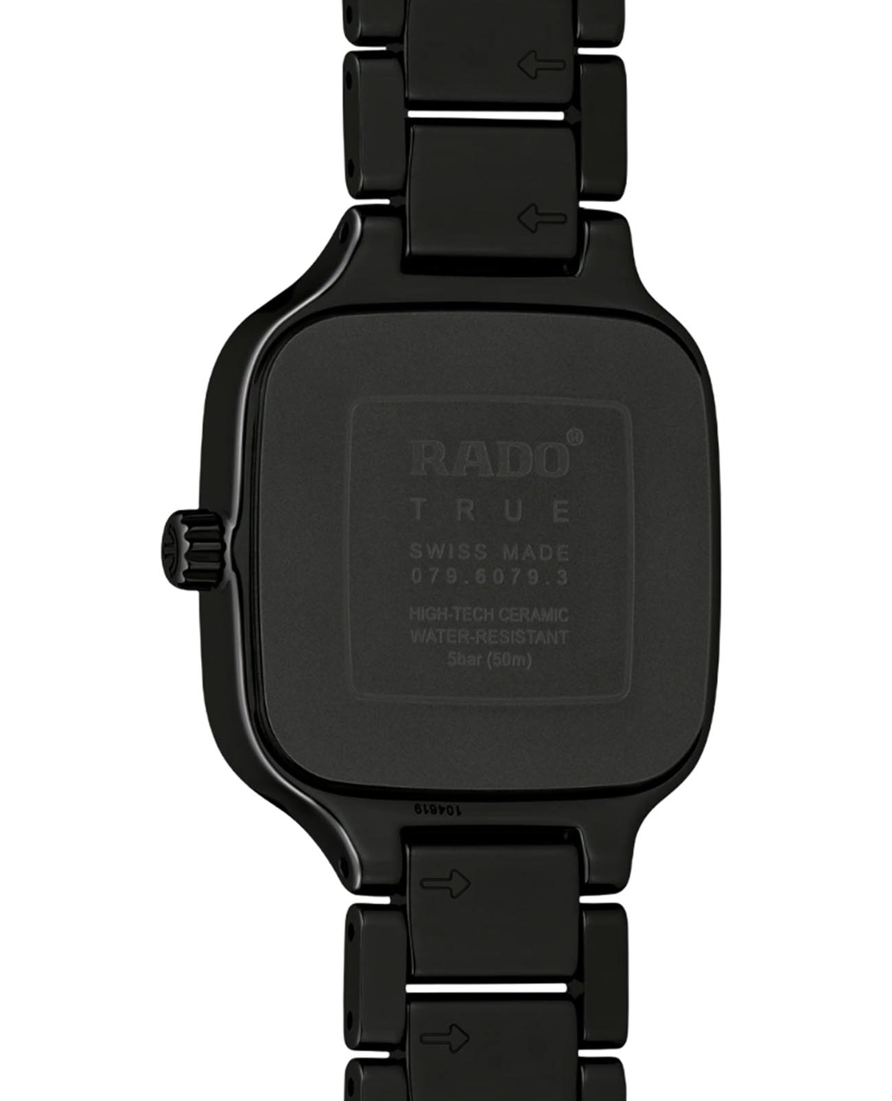 Rado Rado True Square Diamonds R27080722, true square швейцария женские часы на браслете высокотехнологичная керамика + титан боковой вид