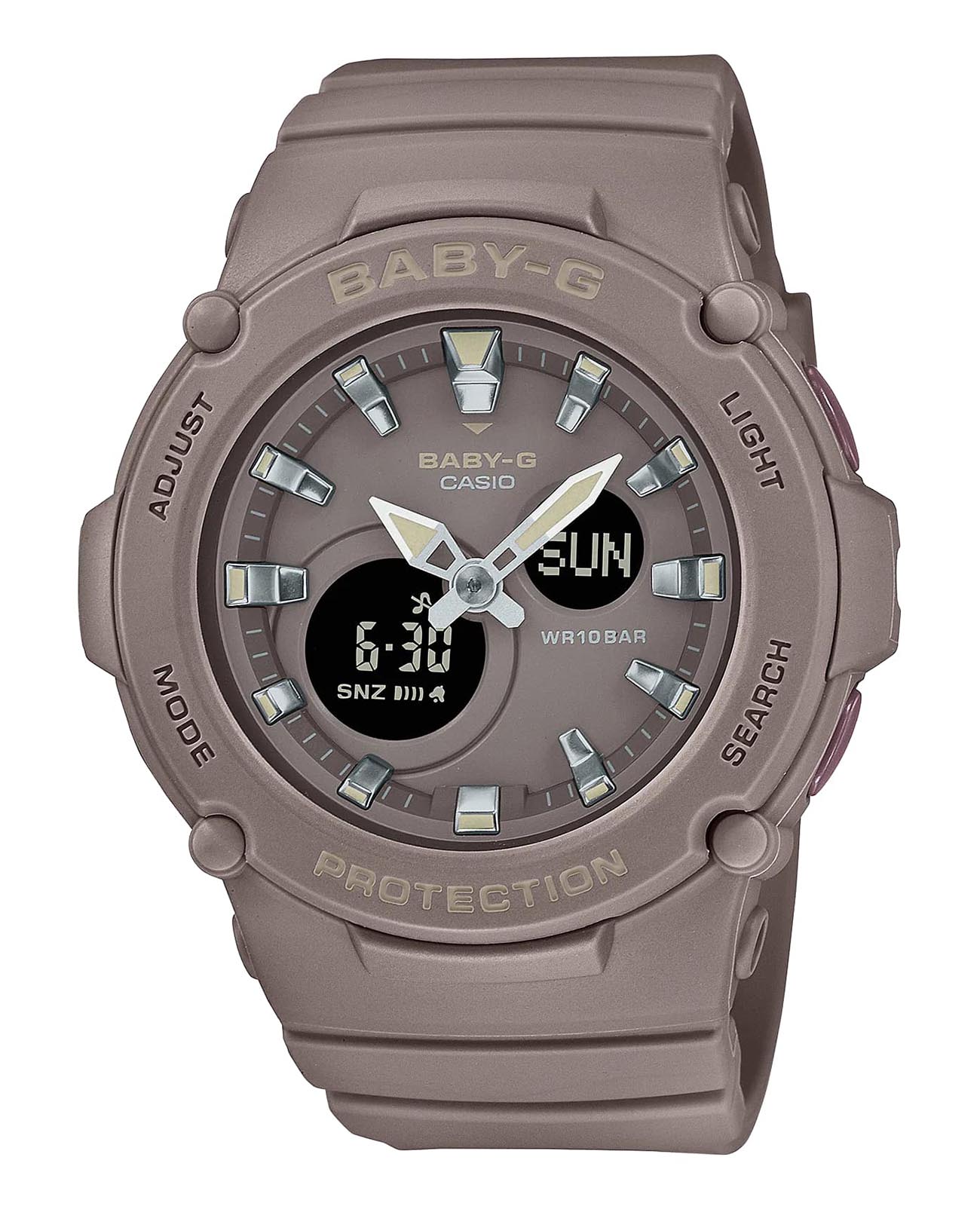 Casio Casio Baby-G BGA-275-5A  BGA-275-5A кварцевые женские часы коричневый циферблат, браслет пластик — вид спереди