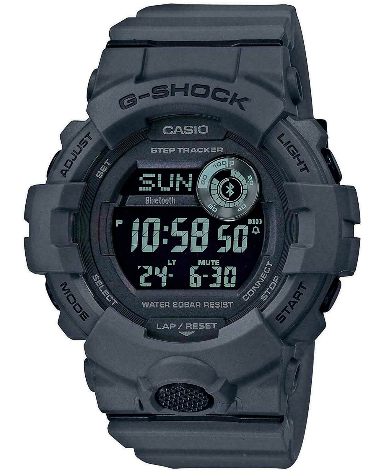 Casio Casio G-Shock GBD-800UC-8ER G-SQUAD GBD-800UC-8ER электронные мужские часы  циферблат, браслет полимер — вид спереди