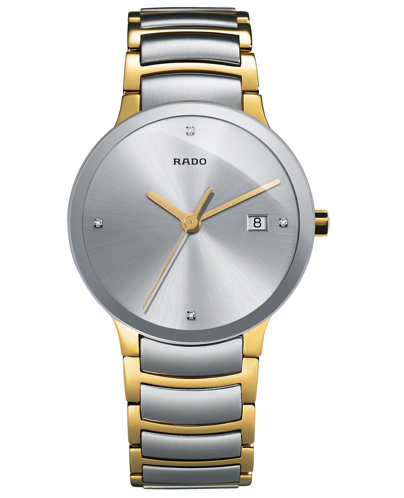 Rado Rado Centrix Diamonds R30931713  R30931713 кварцевые мужские часы серебристый циферблат, браслет нержавеющая сталь + титан — вид спереди