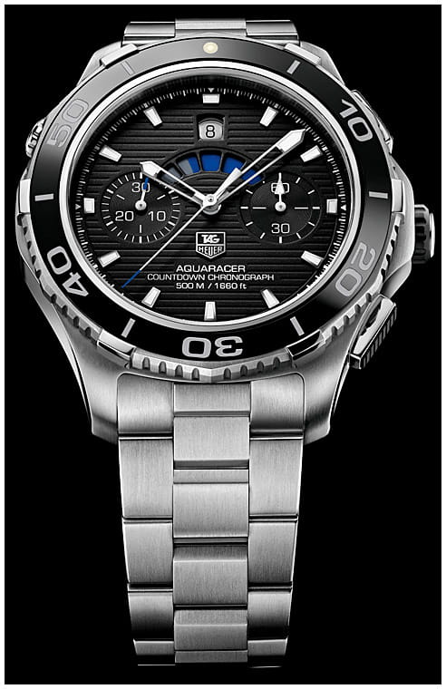 TAG Heuer TAG Heuer Aquaracer CAK211A.BA0833 механические мужские часы часы крупный план черный циферблата