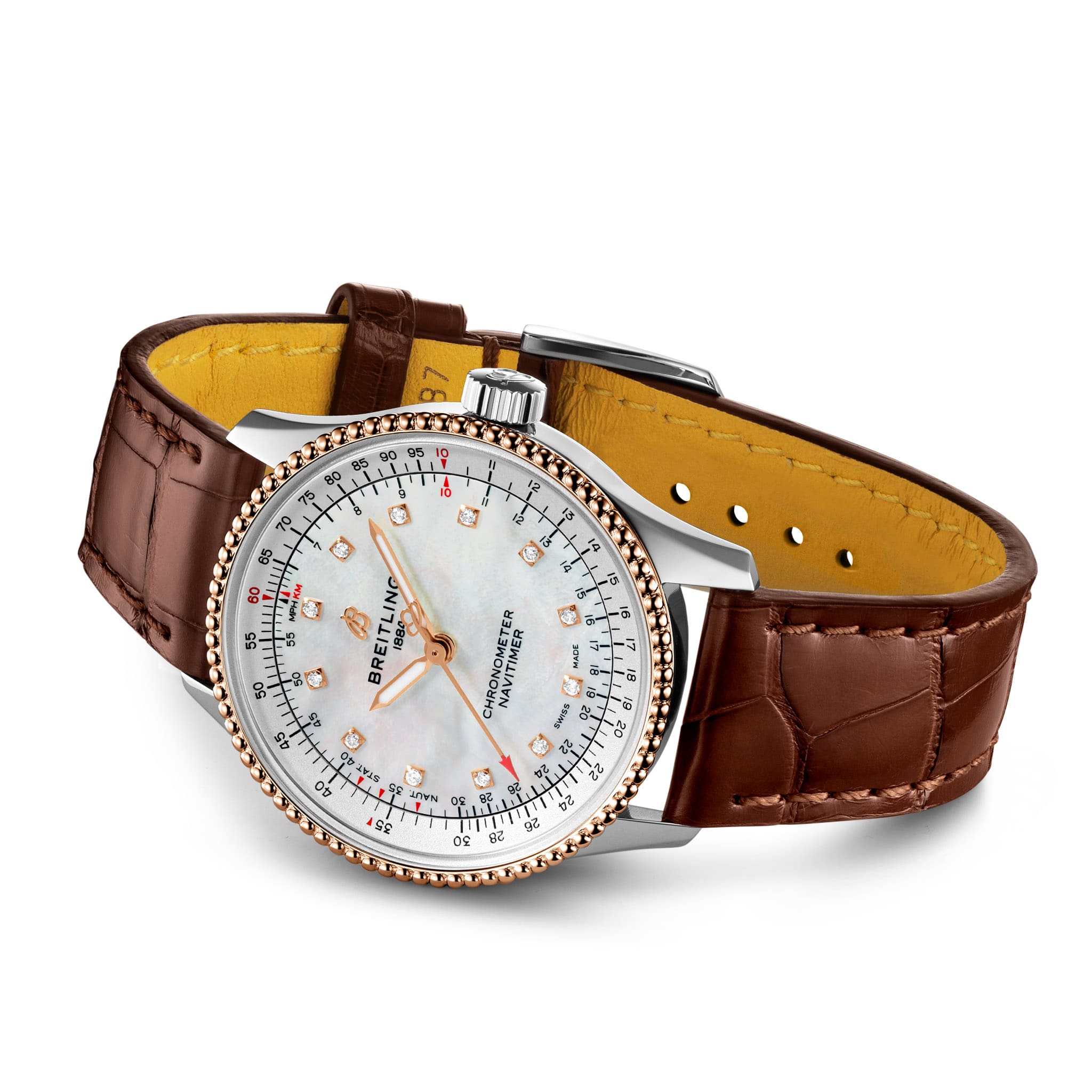 Breitling Breitling Navitimer Automatic 35 U17395211A1P2, navitimer швейцария женские часы на браслете кожаный боковой вид