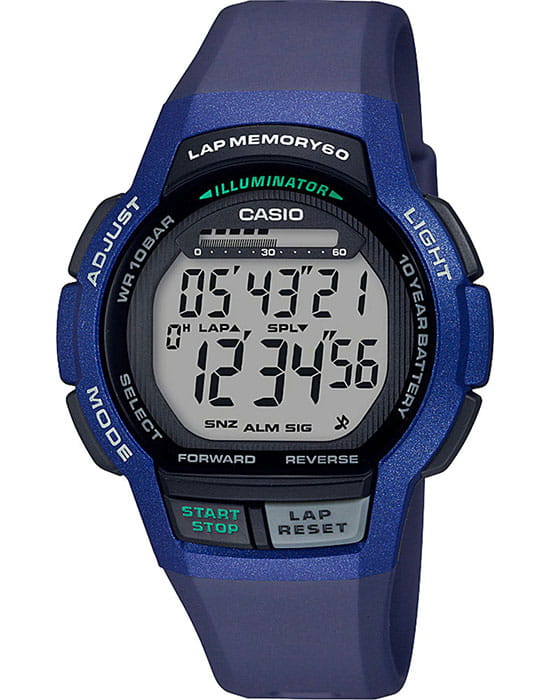 Casio Casio Collection WS-1000H-2A  WS-1000H-2AVEF кварцевые мужские часы серый циферблат, браслет пластик — вид спереди