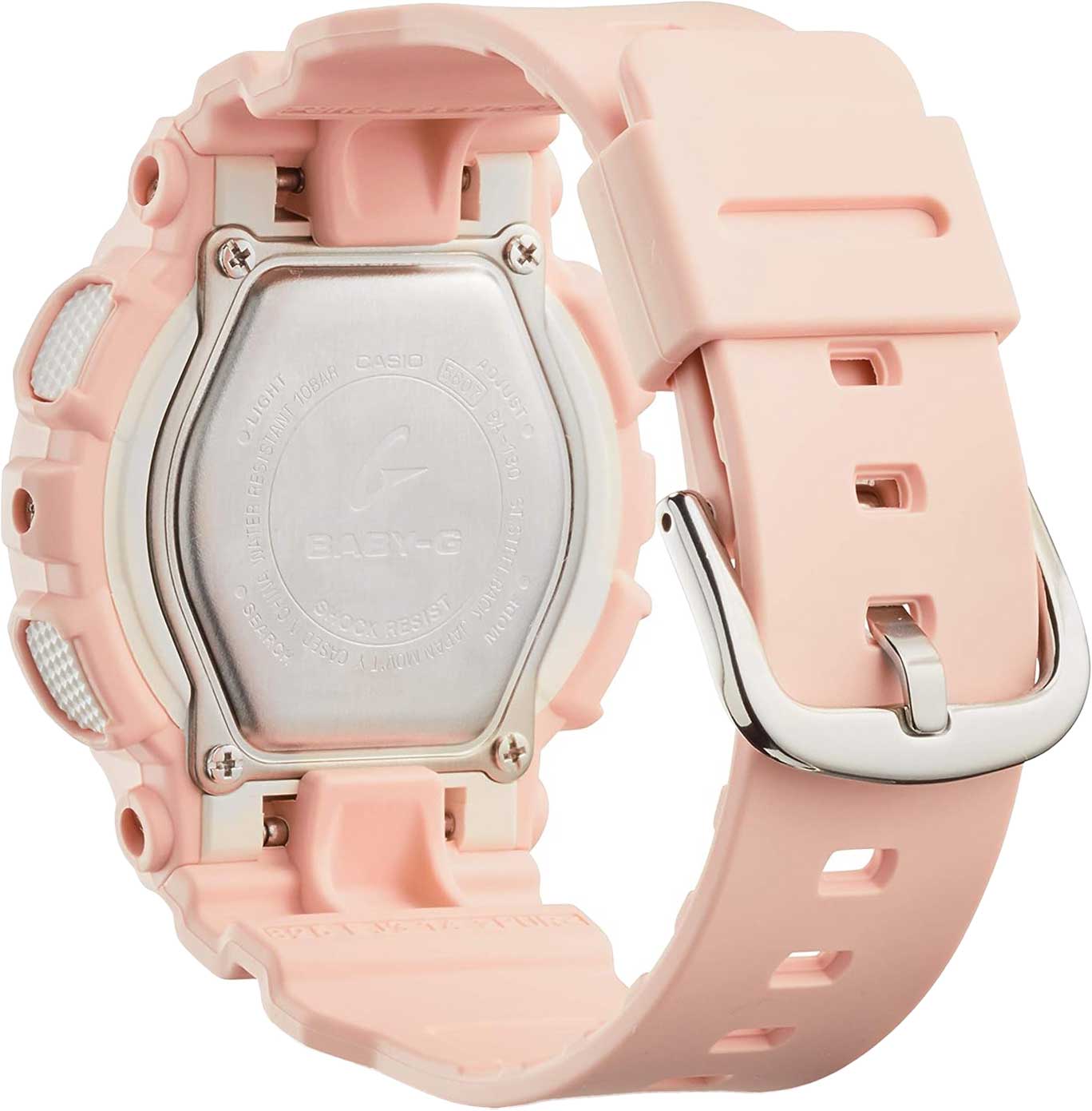 Casio Casio Baby-G BA-130-4A кварцевые женские часы часы крупный план розовый циферблата