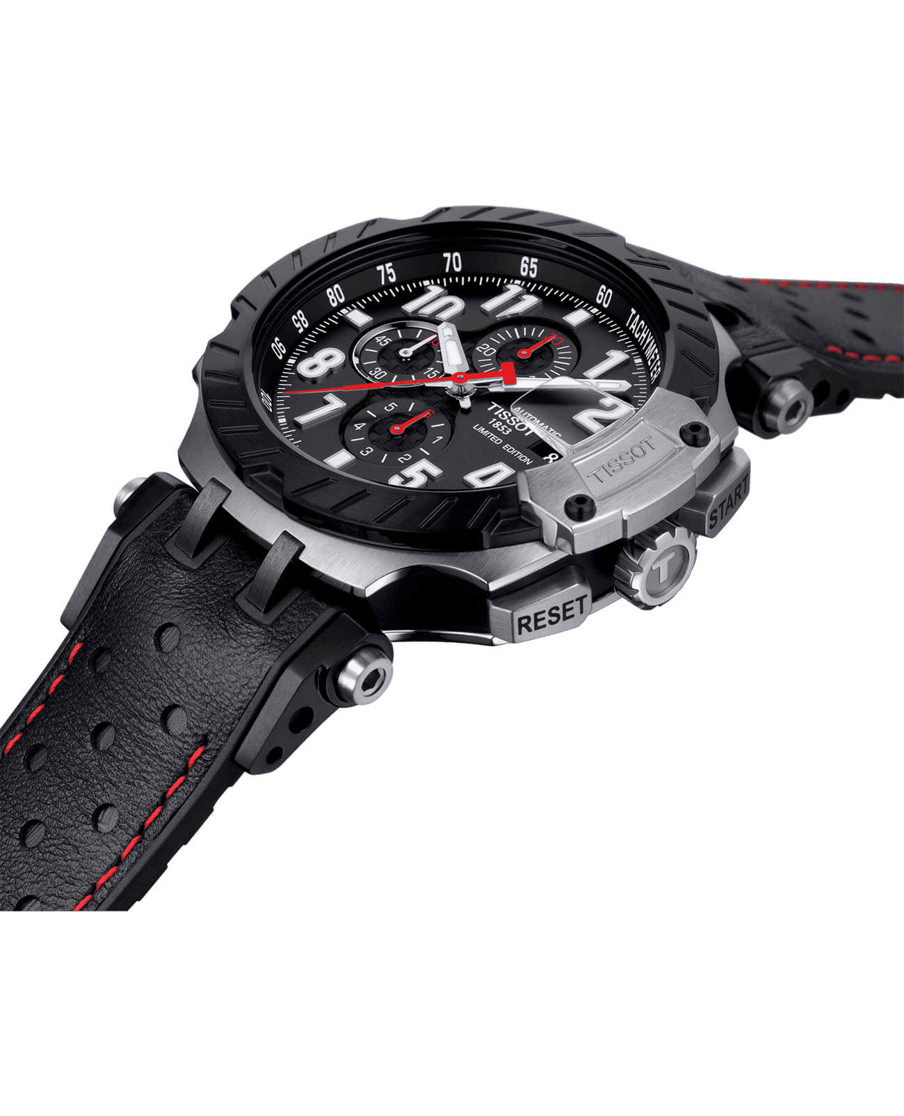 Tissot Tissot T-Race MotoGP Automatic Chronograph T115.427.27.057.00, t-sport швейцария мужские часы на браслете кожа + каучук боковой вид