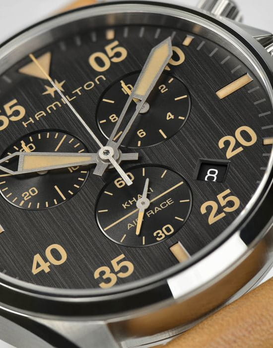 Hamilton Hamilton Khaki Aviation Pilot Chrono H76722531 швейцария наручные мужские часы заводная головка с логотипом Hamilton