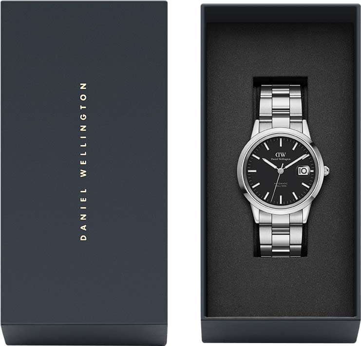 Daniel Wellington Daniel Wellington Iconic Link Arctic DW00100482 механические мужские часы часы крупный план черный циферблата