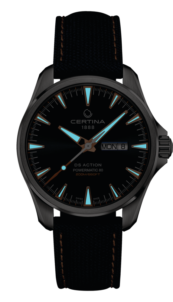 Оригинальные часы Certina Certina DS Action Day-Date C032.430.18.041.01 механические калибр механизма powermatic 80.621 общий вид