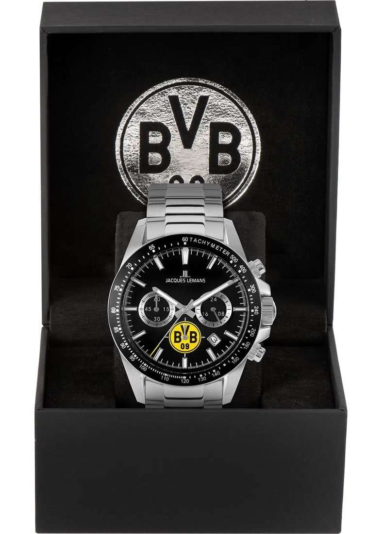 Оригинальные часы Jacques Lemans Jacques Lemans Borussia Dortmund BVB-06 кварцевые калибр механизма seiko tmi общий вид