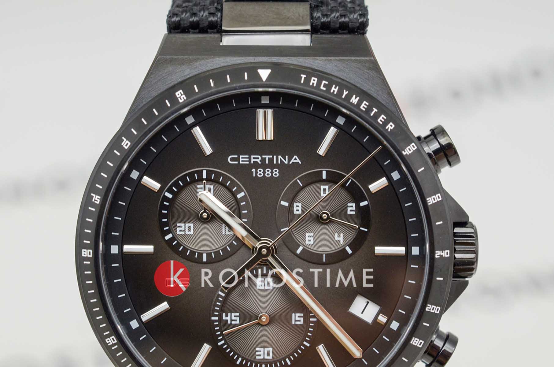Certina Certina DS-7 Chronograph C043.417.38.081.00, ds 7 швейцария мужские часы на браслете тканевый боковой вид