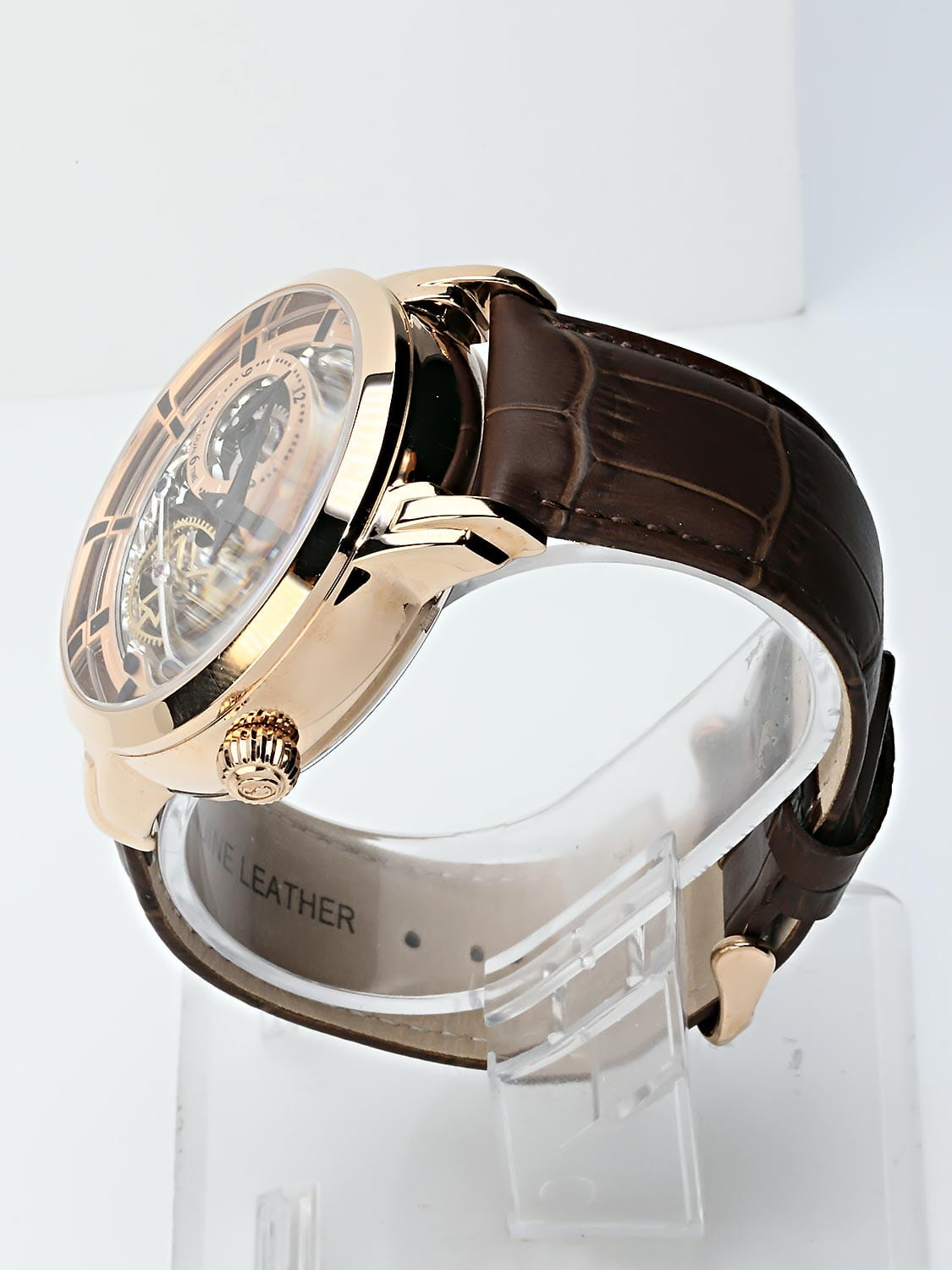 Stuhrling Stuhrling Legacy 3924.3,  сша мужские часы на браслете кожаный боковой вид