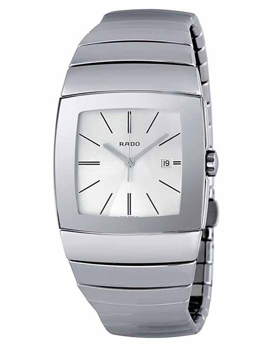Rado Rado Sintra R13720122  R13720122 кварцевые мужские часы серебристый циферблат, браслет керамика — вид спереди