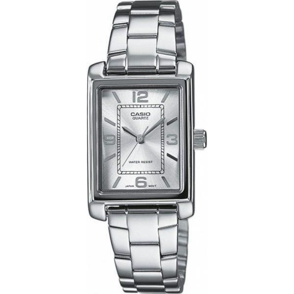 Casio Casio LTP-1234PD-7A  LTP-1234PD-7A кварцевые женские часы серый циферблат, браслет  — вид спереди